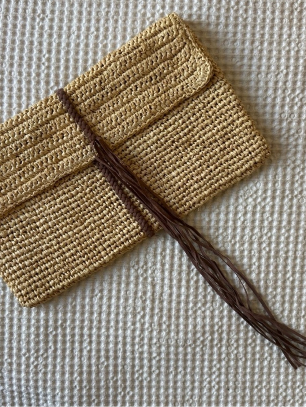 NWOT Woven Straw Clutch